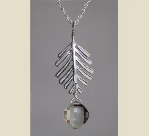 Balsam Necklace - Sterling Silver with Green Garnet Briolette