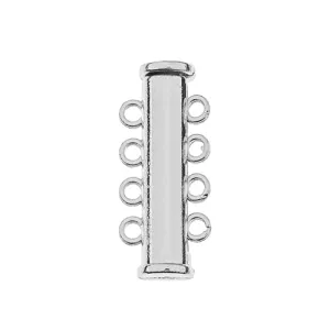 Beadwork Findings Tube Slide Clasp with 4-Strands 2pc