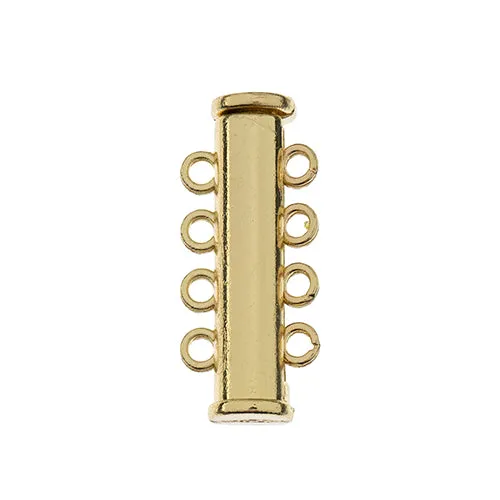 Beadwork Findings Tube Slide Clasp with 4-Strands 2pc