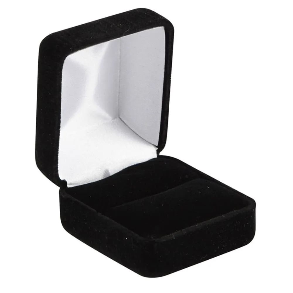 BECHAM Men's Beveled Black Ceramic Ring with White Carbon Fiber Inlay - 8mm