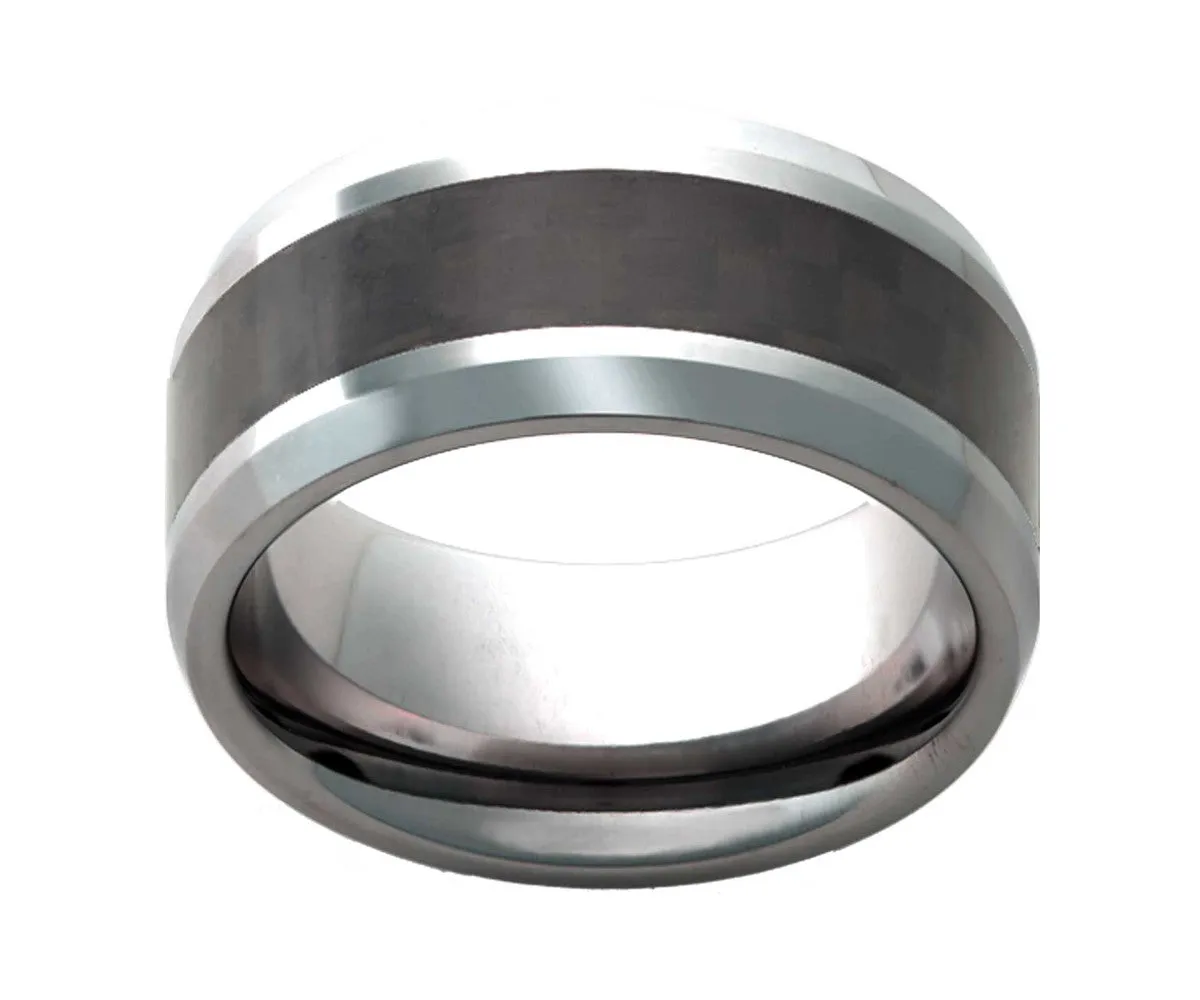 Beveled Tungsten Carbon Fiber Ring
