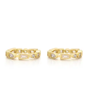 Bezel Stone Ring Set- Gold