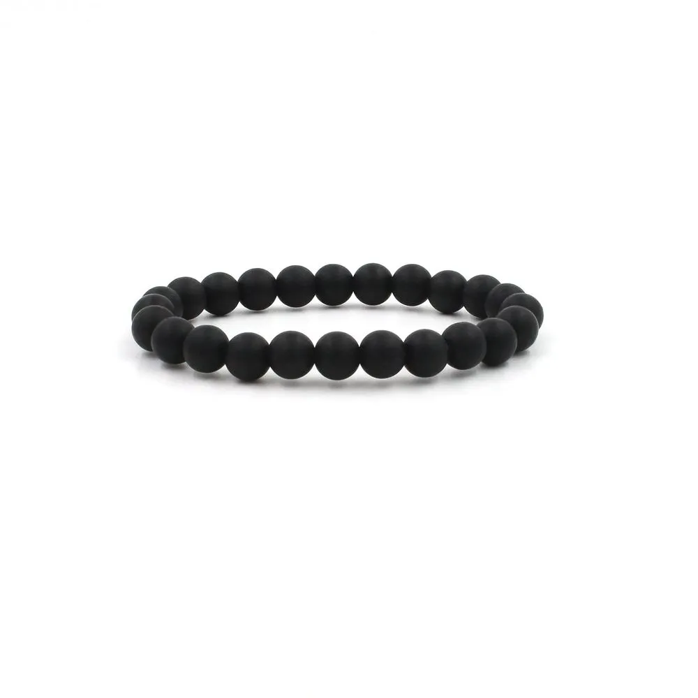 Black Silicon rubber 9MM bead bracelets