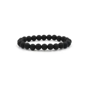Black Silicon rubber 9MM bead bracelets