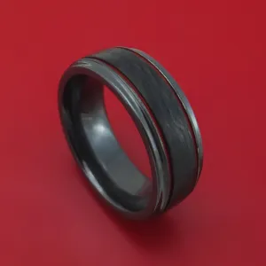 Black Zirconium and Forged Carbon Fiber Ring with Cerakote Accents
