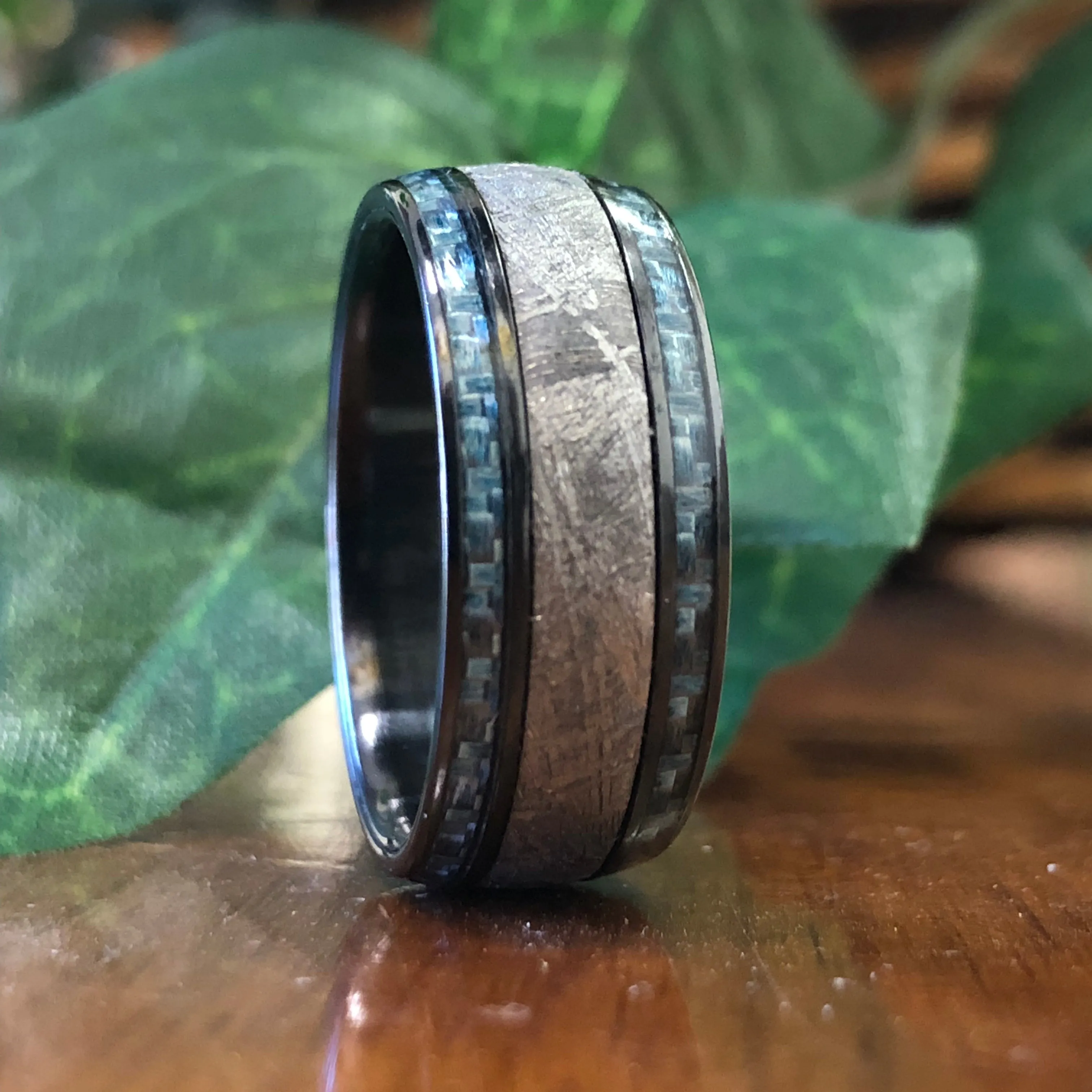 Black Zirconium with Meteorite and Twin Light Blue Carbon Fiber