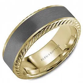 Bleu Royale 14k Yellow Gold and Tantalum Wedding Band