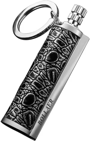 BOLLAER Keychain Flint Metal Matchstick Fire, Car Key Rings, Kerosene Refillable Lighter, EDC Best Gift Ideas and BBQ Camping Emergency Survival Gear for Men Women