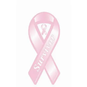 Breast Cancer "Survivor" Pink Ribbon Car Magnet