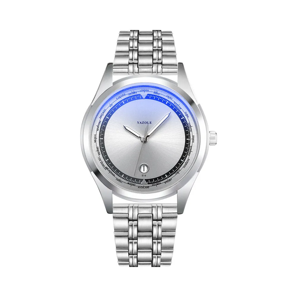 Business Men's Watches Luxury Brand Steel Luminous Waterproof