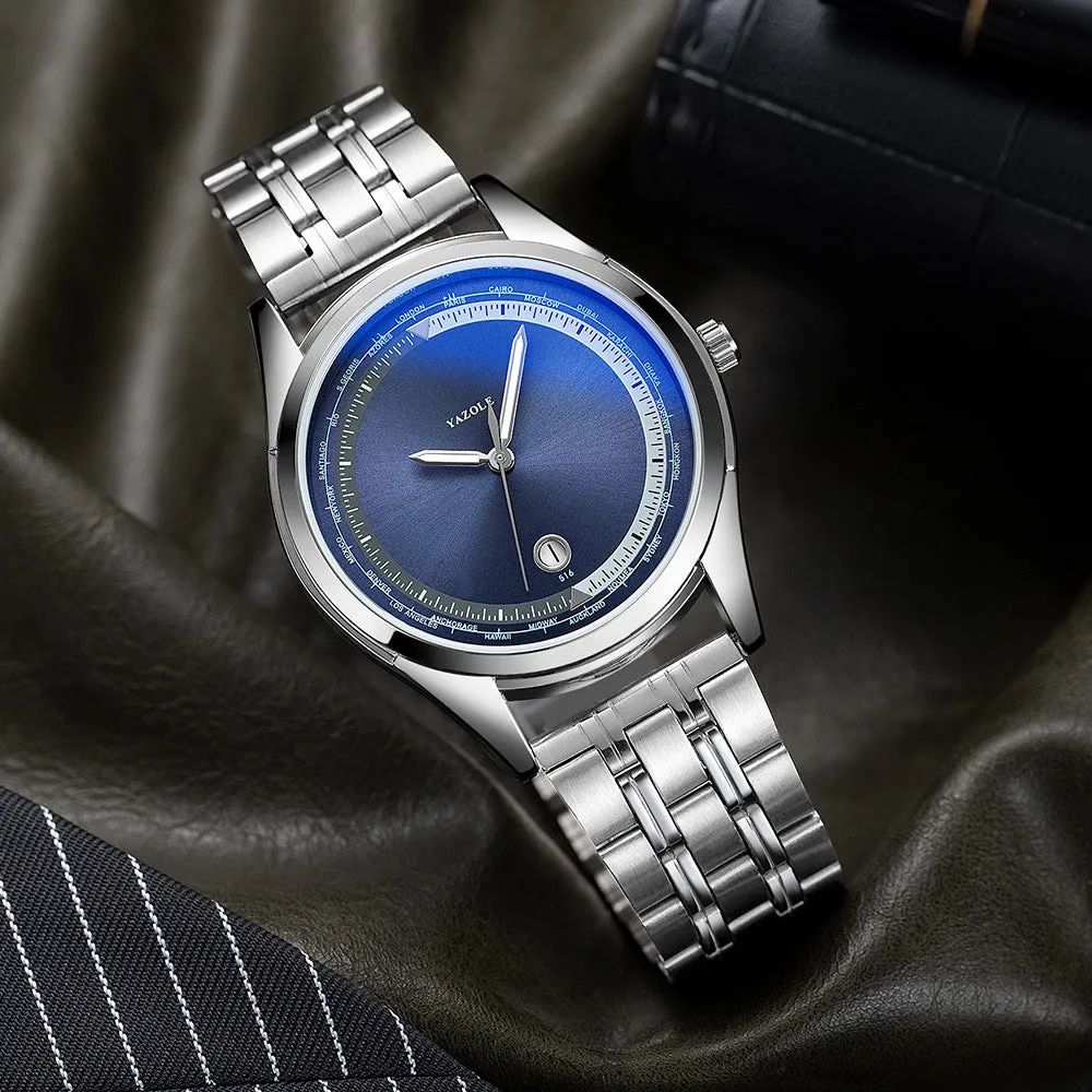 Business Men's Watches Luxury Brand Steel Luminous Waterproof
