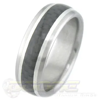 Carbon Fiber with Silver Stripes