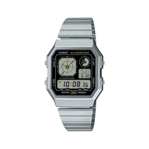 Casio Vintage A130WE-1A Unisex Digital Watch Silver Stainless Steel Strap
