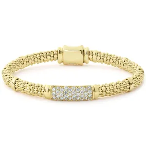 Caviar Gold 18K Gold Diamond Bracelet | 6mm