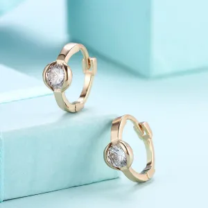 Certified Crystal Mini Clip-On Earrings - 18K Gold Plated, Hypoallergenic, Made in Italy