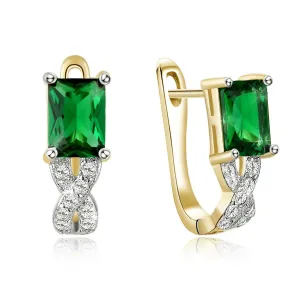 Certified Crystal Twisted Earrings in 18K Gold Plating - Hypoallergenic & Comfort Fit Jewelry from Italy