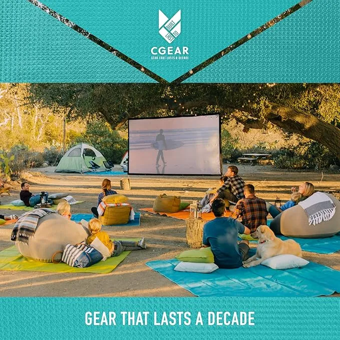 CGEAR Original Sand-Free Outdoor Rug Camping Mat - Water-Resistant & Anti-Fade Material - Military-Grade - Reversible Design - Area Rug for Beach, RV, & Picnics - includes Travel Bag