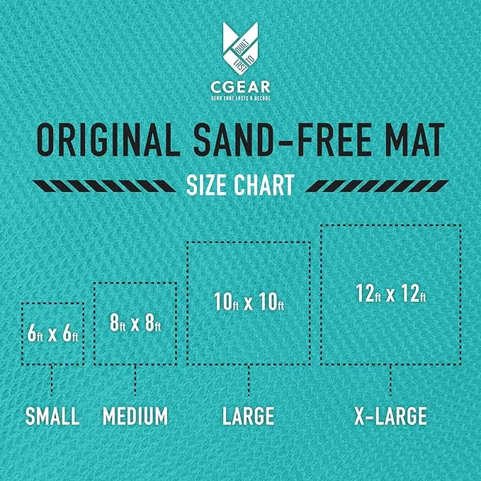 CGEAR Original Sand-Free Outdoor Rug Camping Mat - Water-Resistant & Anti-Fade Material - Military-Grade - Reversible Design - Area Rug for Beach, RV, & Picnics - includes Travel Bag