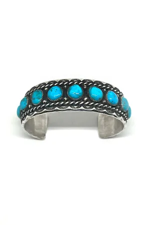 Chester Charlie Kingman Turquoise Row Bracelet