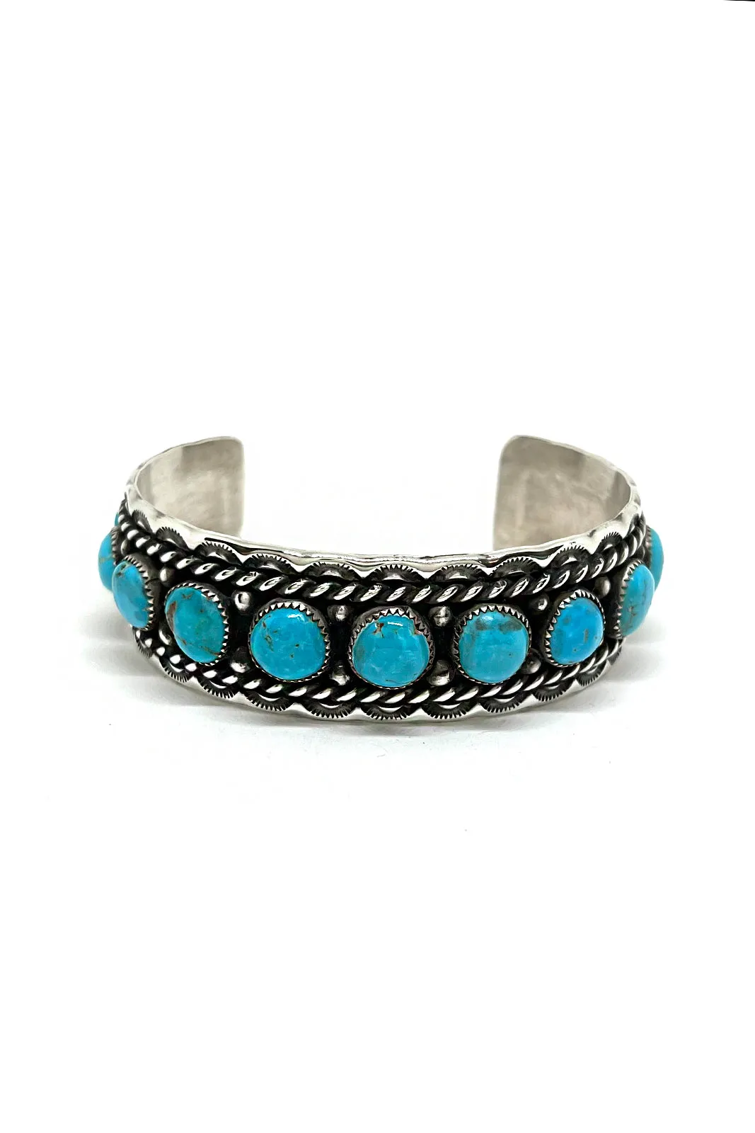 Chester Charlie Kingman Turquoise Row Bracelet
