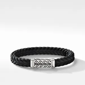 Chevron Black Rubber Bracelet, Size Medium