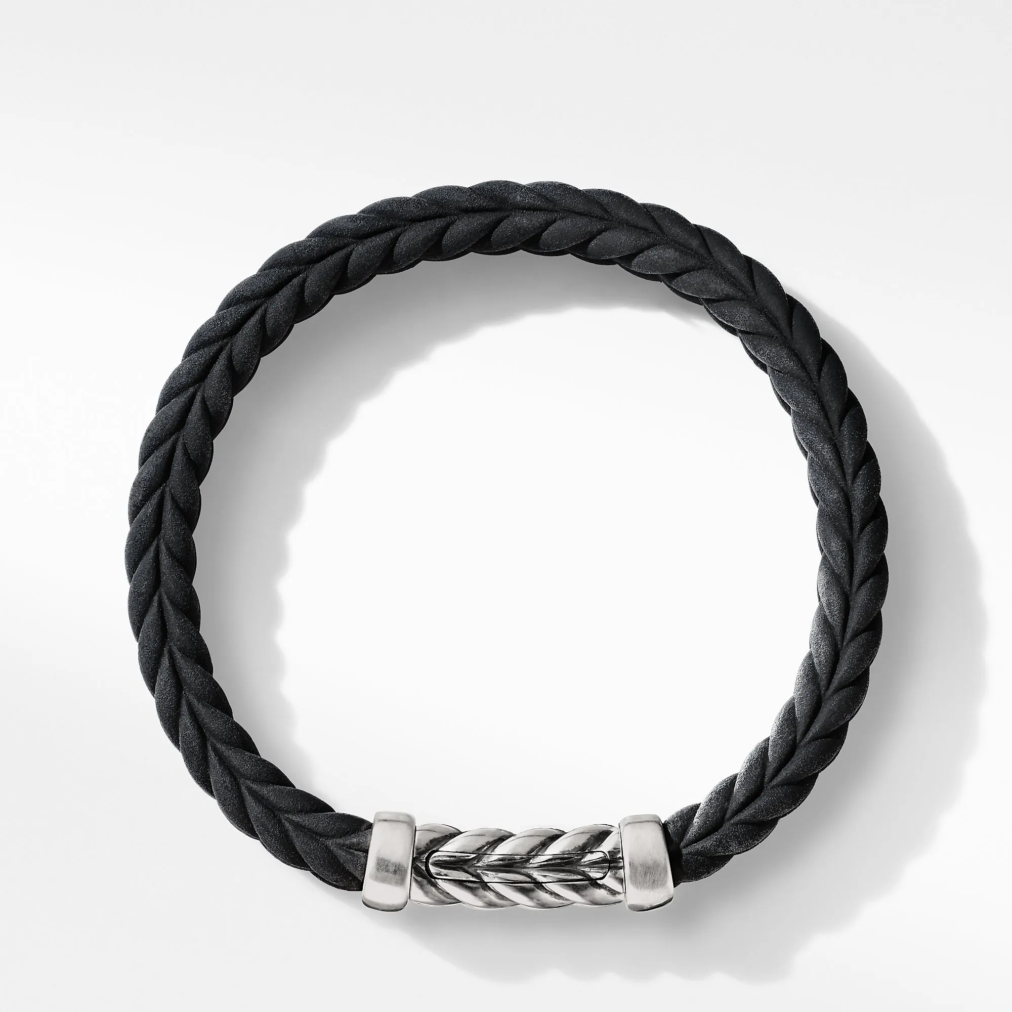 Chevron Black Rubber Bracelet, Size Medium