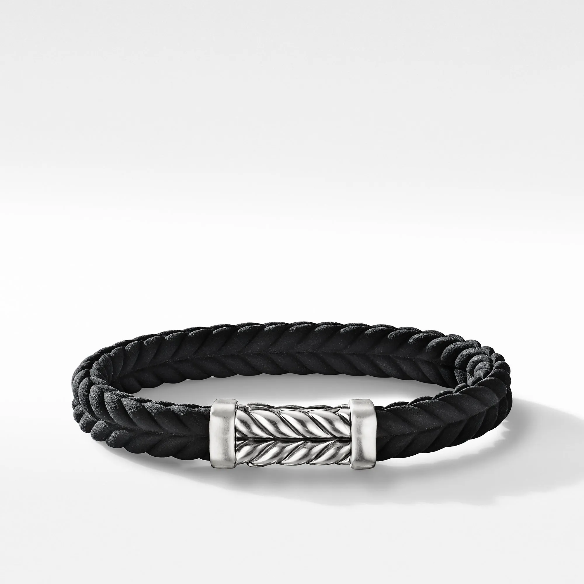 Chevron Black Rubber Bracelet, Size Medium