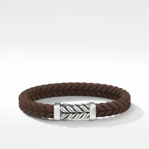 Chevron Brown Rubber Bracelet, Size Medium