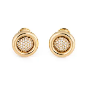 Chopard Diamond Earrings Movable Day Night 18k Yellow Gold Estate Jewelry