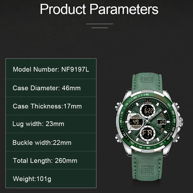 Chronograph sports wristwatch alarm clock