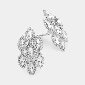 Clear Marquise Stone Clip On Pageant Earrings | Prom Earrings | 620000