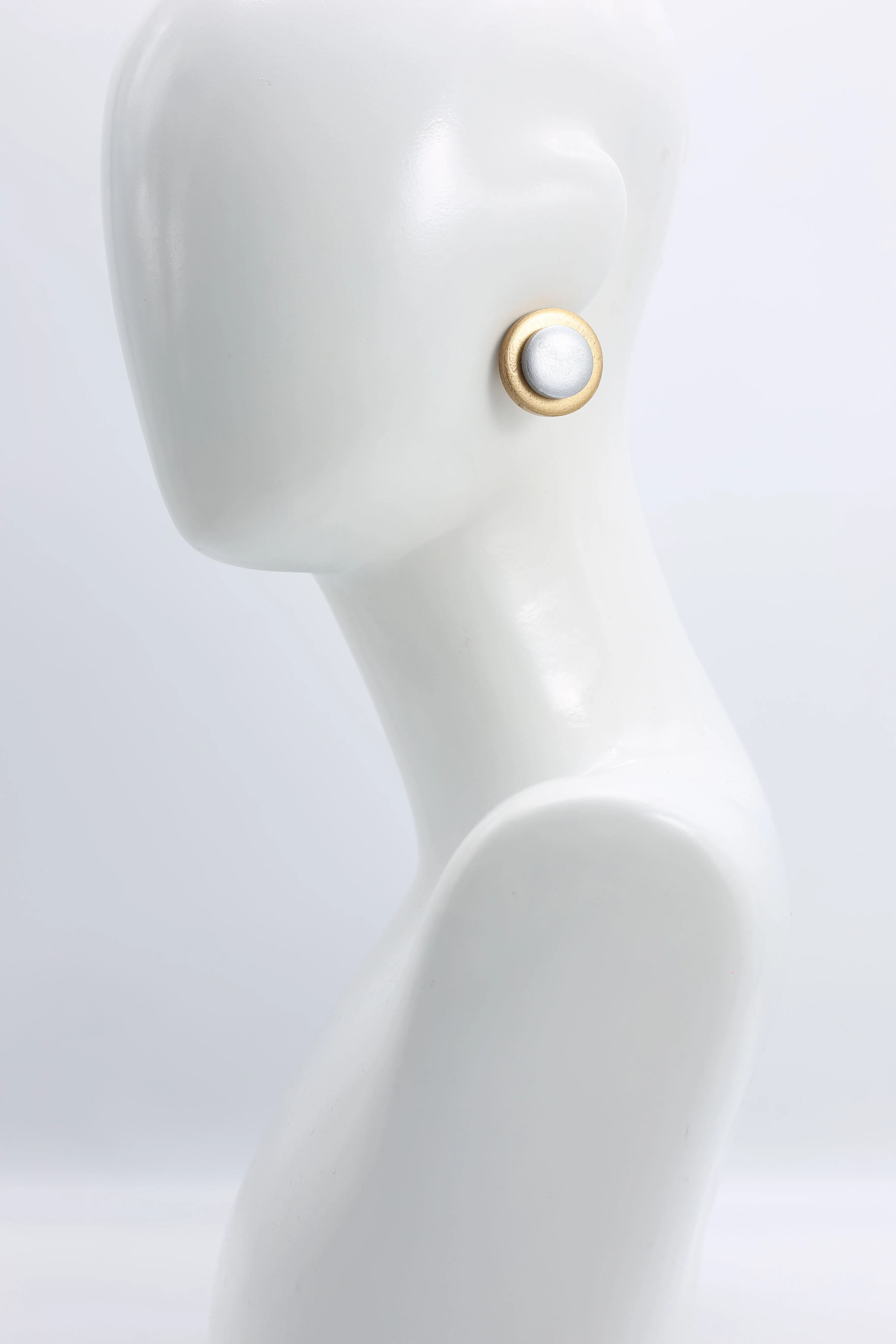 Clip-on Round Earrings - 2 Layers