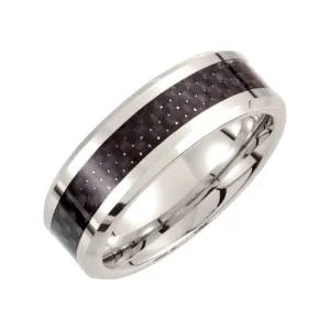 Cobalt 8mm Black Carbon Fiber Inlay Band 11