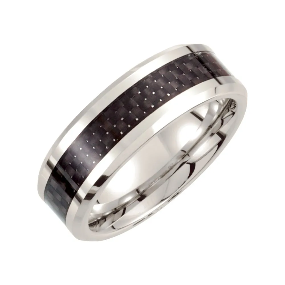 Cobalt 8mm Black Carbon Fiber Inlay Band 12