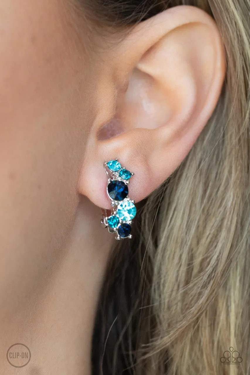 Cosmic Celebration Blue Paparazzi Clip-On Earrings