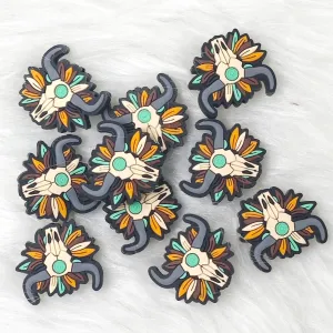 Cow skull Silicone Focal Beads Wholesale, animal silicone focal beads for pens