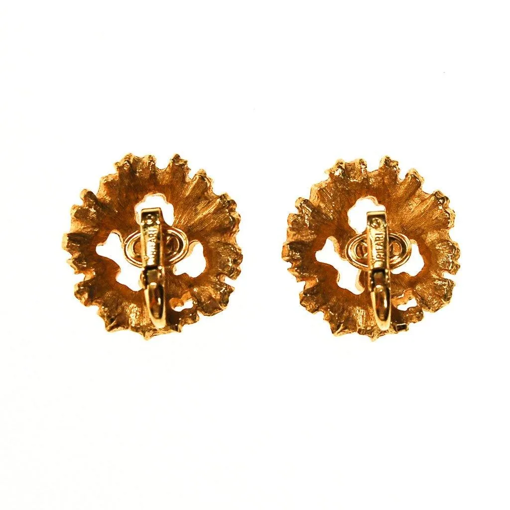 Crown Trifari Golden Leaves Earrings
