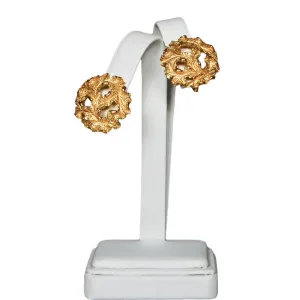 Crown Trifari Golden Leaves Earrings