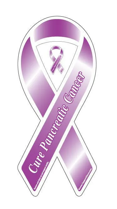 Cure Pancreatic Cancer Purple Ribbon Car Magnet