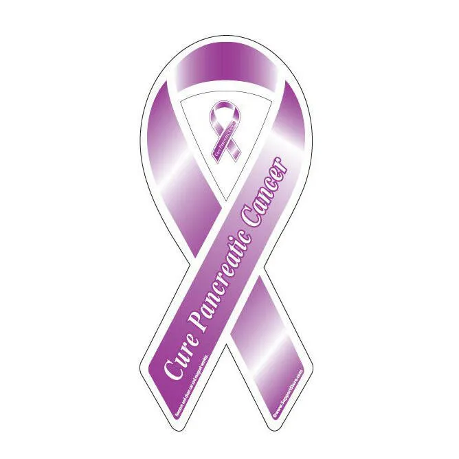 Cure Pancreatic Cancer Purple Ribbon Car Magnet