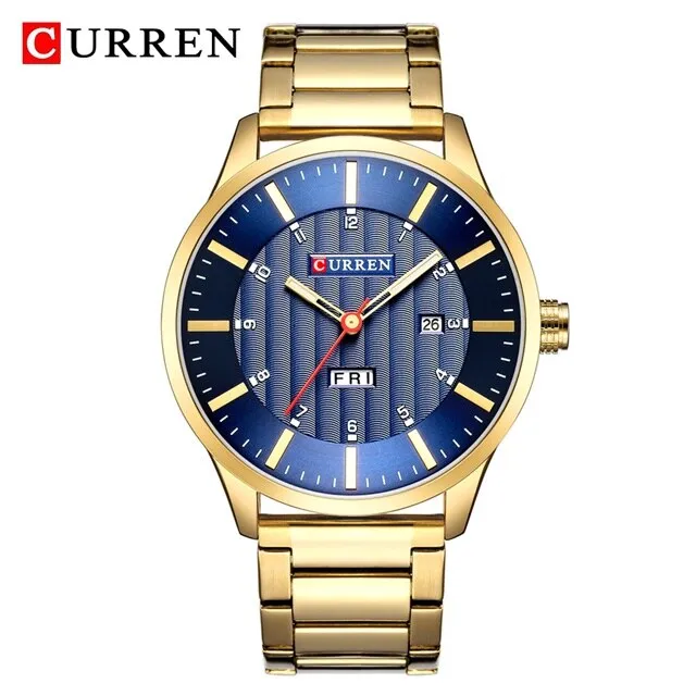 CURREN Watch Men Blue Luxury Quartz Steel Mens Watches Top Brand Chronograph Waterproof Sports Clock Men&#39;s Watch erkek kol saati