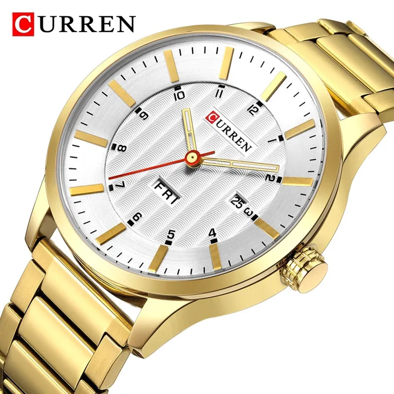 CURREN Watch Men Blue Luxury Quartz Steel Mens Watches Top Brand Chronograph Waterproof Sports Clock Men&#39;s Watch erkek kol saati