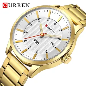 CURREN Watch Men Blue Luxury Quartz Steel Mens Watches Top Brand Chronograph Waterproof Sports Clock Men&#39;s Watch erkek kol saati