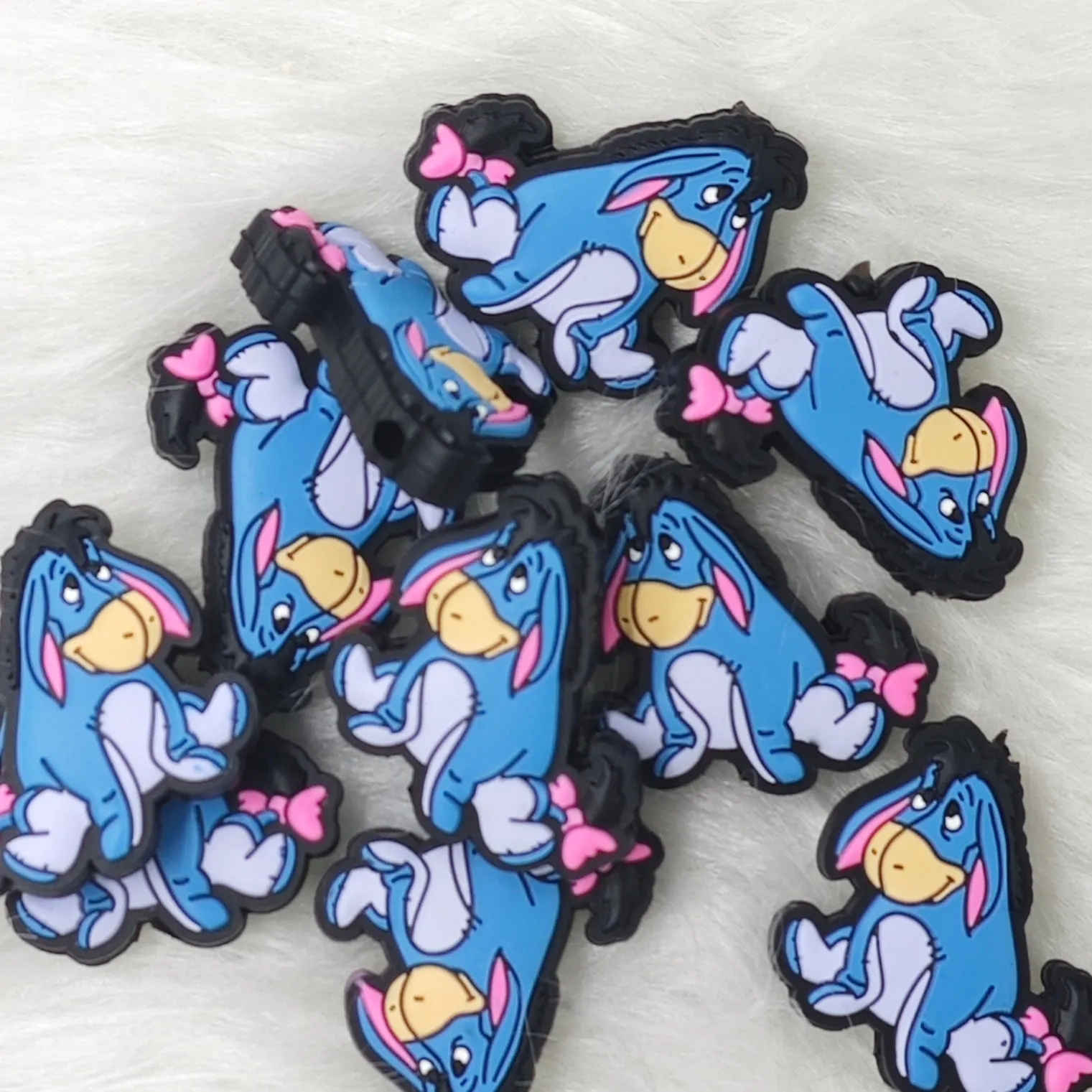 Cute donkey Silicone Focal Beads Wholesale, character focal beads