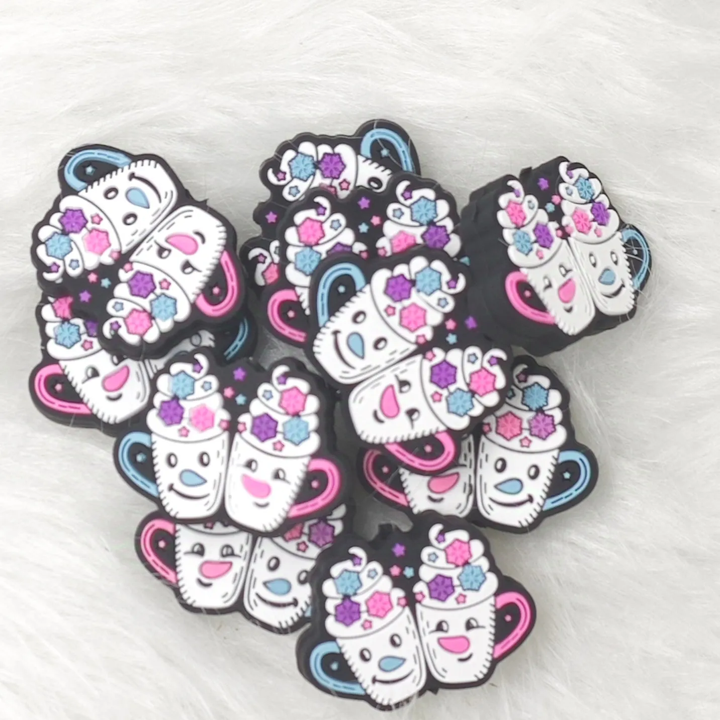 Cute ice cream focal, drink food silicone focal beads