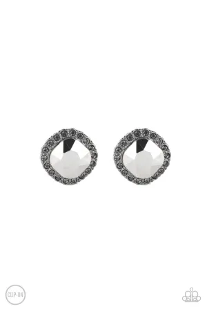 Diamond Duchess Black Paparazzi Clip-On Earrings