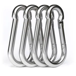 dimok Heavy Duty Carabiner Clips Stainless Steel Spring Snap Hook Set - Camping Swing Boating Hammock Hiking 3 1/2 Inch