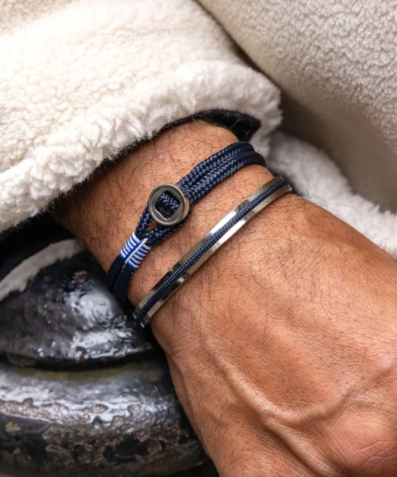 Don Dino Rope Bracelet in Navy/Silver