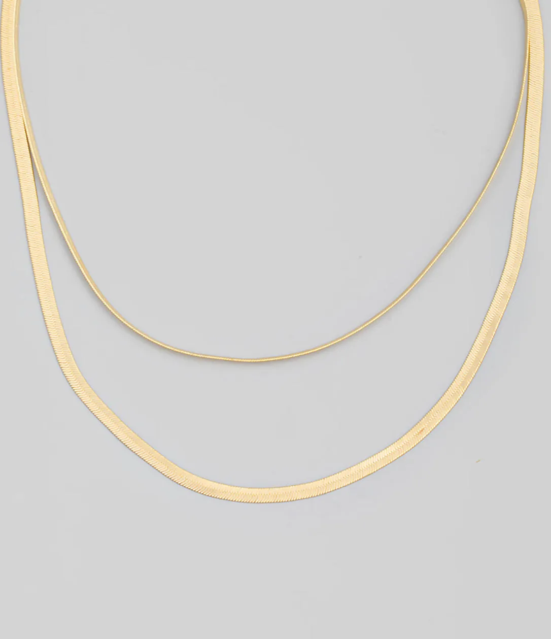 Double Herringbone Layer Necklace