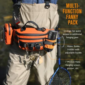 Dovesun Fishing Tackle Bag - Lightweight, Water-Repellent Waist Pack with Multiple Pockets for Fly Fishing Tools and Accessories, Available in 3 Colors, Fishing Accessory